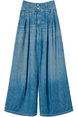 Twin-Set Femme, Jeans, Bleu, Taille: W26 Jean Taille Haute et Large