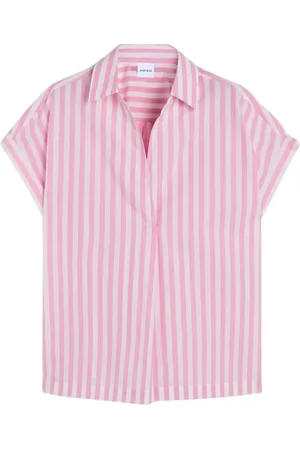 Aspesi Femme, Blouses et Chemises, Rose, Taille: 32 FR Chemise en Coton Boxy avec Col en V