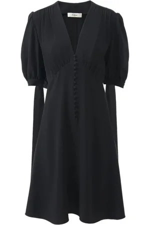 Chloé Femme, Robes, Noir, Taille: 36 FR Robe Noire Élégante pour Femmes