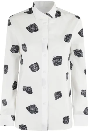 Marni Femme, Blouses et Chemises, Blanc, Taille: 36 FR Chemise Blanche à Imprimé de Roses