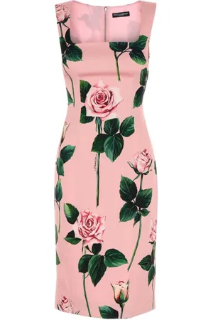 Dolce & Gabbana Femme, Robes, Multicolore, Taille: 40 FR Robe en satin stretch imprimé