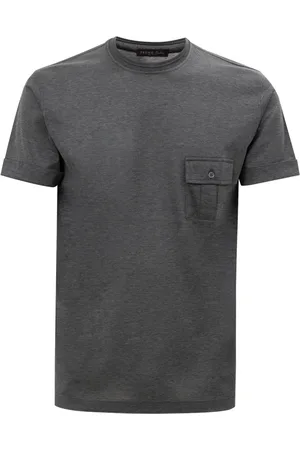 corneliani Homme, Tops, Gris, Taille: L T-shirt Poche Gris Foncé Made in Italy