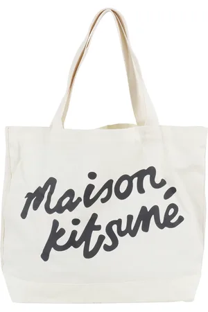 Maison Kitsuné Femme, Sacs, Blanc, Taille: ONE Size Sac à Main Écriture