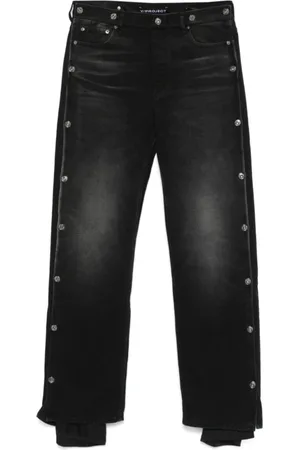 Y / PROJECT Homme, Jeans, Noir, Taille: W30 Faded Collapsed Waist Jeans
