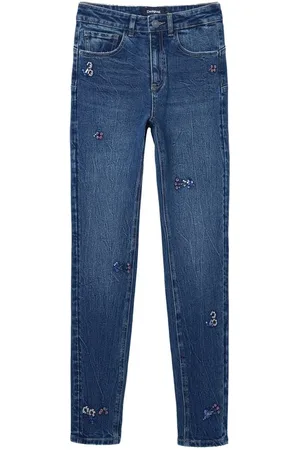 Desigual Femme, Jeans, Bleu, Taille: 38 FR Jean Skinny Bleu Collection Printemps/Été