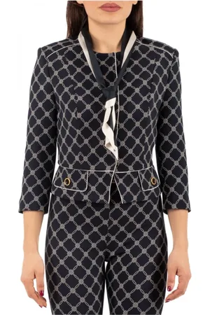 Elisabetta Franchi Femme, Vestes, Noir, Taille: 44 FR Élégante Veste Noire