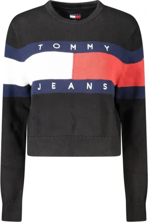 Tommy Hilfiger Femme, Pulls, Multicolore, Taille: 40 FR Pull en Coton Noir Femme