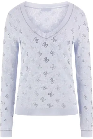 Guess Femme, Pulls, Bleu, Taille: 44 FR Pull en Tricot Bleu Clair