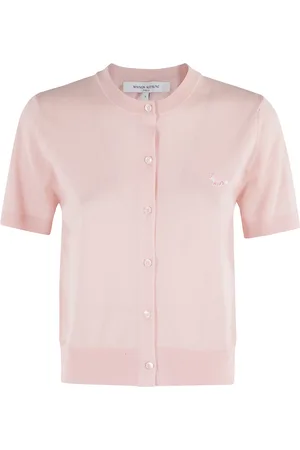 Maison Kitsuné Femme, Pulls, Rose, Taille: 38 FR Cardigan Baby Fox en Rose
