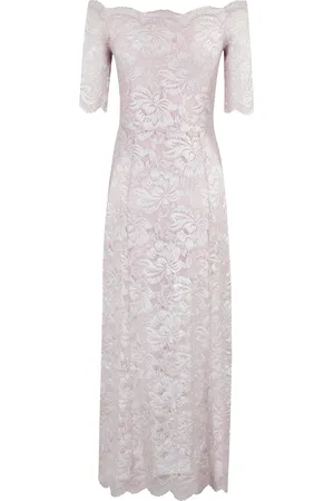 Paco rabanne Femme, Robes, Rose, Taille: 36 FR Robe en Dentelle Rose Col Bateau Manche Courte