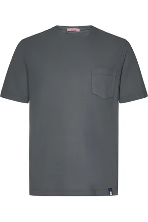 DRUMOHR Homme, Tops, Gris, Taille: L T-shirt en Jersey Gris avec Poche Poitrine