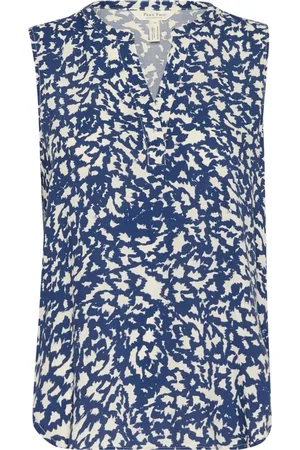 Part Two Femme, Tops, Bleu, Taille: 44 FR Chemisier à Imprimé Graphique Andiapw Oceana