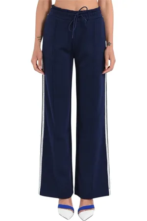 Msgm Femme, Pantalons, Bleu, Taille: 40 FR Pantalon de jogging brodé en tissu technique