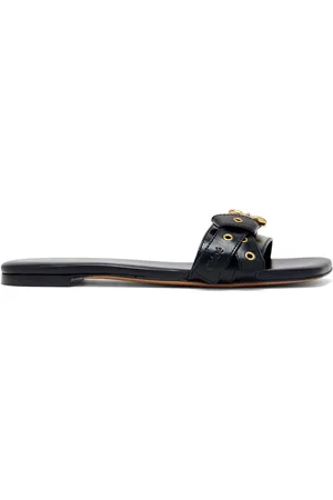 Chloé Femme, Chaussures, Noir, Taille: 37 EU Sandales en Cuir Noir pour Femmes