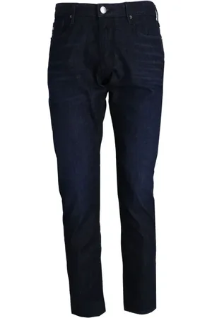 Emporio Armani Homme, Jeans, Bleu, Taille: W30 Jean denim foncé avec logo métallique