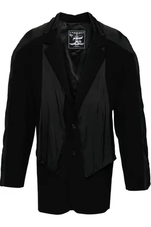 Y / PROJECT Homme, Vestes, Noir, Taille: M Blazer Écharpe Noire Élégant Stylish