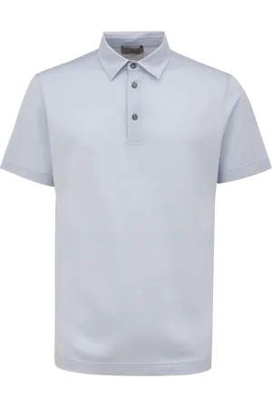 CANALI Homme, Tops, Bleu, Taille: L Polo bleu à manches courtes