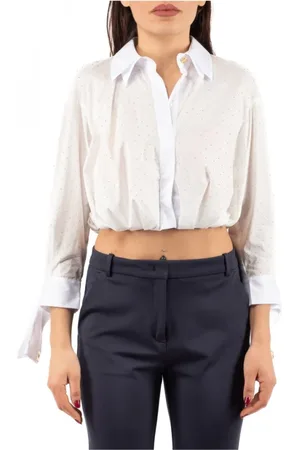 Elisabetta Franchi Femme, Blouses et Chemises, Blanc, Taille: 40 FR Chemise Blanche Élégante