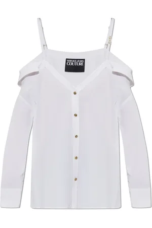 VERSACE Femme, Blouses et Chemises, Blanc, Taille: 36 FR Chemisier épaules dénudées