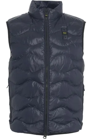 Blauer Homme, Vestes, Bleu, Taille: L Gilet Matelassé Bleu Élégant Moderne