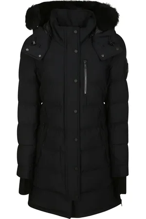 Moose Knuckles Femme, Manteaux, Noir, Taille: 38 FR Parka Imperméable avec Détails en Or