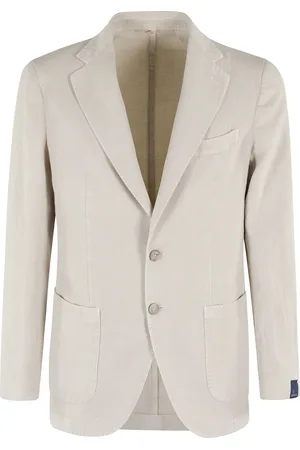 Biagio Santaniello Homme, Vestes, , Taille: 2XL Blazer léger en mélange lin sable