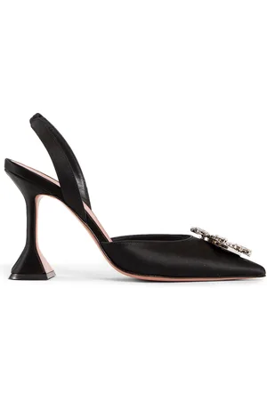 Amina Muaddi Femme, Chaussures, Noir, Taille: 40 EU Sandales à Broche en Cristal
