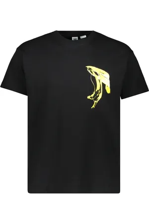 Random Identities Homme, Tops, Noir, Taille: S T-shirt col rond côtelé en coton