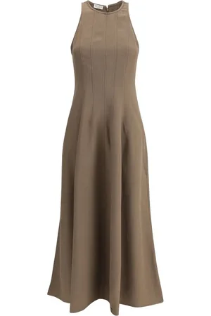 Brunello Cucinelli Femme, Robes, Vert, Taille: 42 FR Robe Élégante Sans Manches
