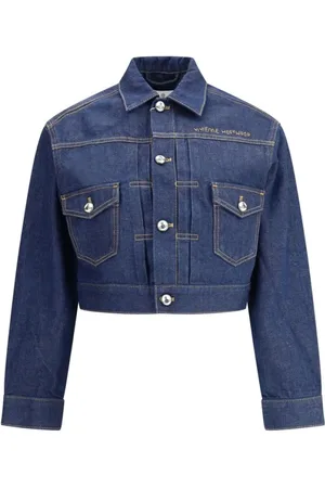 Vivienne Westwood Femme, Vestes, Bleu, Taille: 38 FR Veste Marlene en Denim avec Boutons Logo
