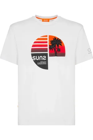 sunseeker Homme, Tops, Blanc, Taille: XL T-shirt coucher de soleil