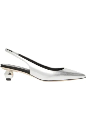 Max Mara Femme, Chaussures, Gris, Taille: 37 EU Sandales Talon Boule Argent