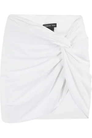 FEDERICA TOSI Femme, Jupes, Blanc, Taille: 40 FR Jupe courte pareo blanche cover-up