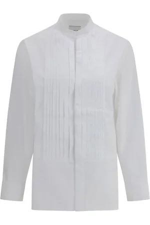 Sa Su Phi Femme, Blouses et Chemises, Blanc, Taille: 40 FR Chemise Tuxedo Élégante avec Col Mandarin