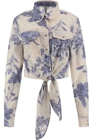 Guess Femme, Blouses et Chemises, Bleu, Taille: 44 FR Blouse Adelaide - Haut Élégant Femme