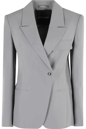 Herskind Femme, Vestes, Gris, Taille: 36 FR Blazer Oprah Gris avec Fermeture Asymétrique