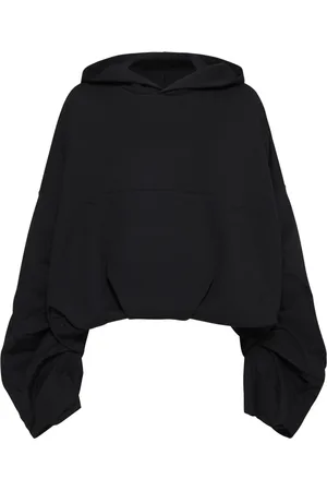 DRIES VAN NOTEN Femme, Sweatshirts et sweats à capuche, Noir, Taille: 38 FR Sweat à Capuche en Coton Noir Oversize