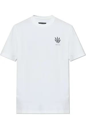 RAG&BONE Homme, Tops, Blanc, Taille: XL T-shirt en coton avec logo