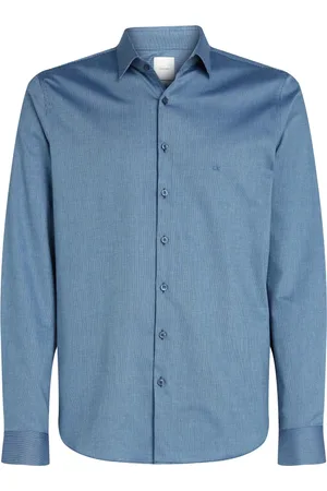Calvin Klein Homme, Chemises, Bleu, Taille: S Chemise Bleue No Iron Texture