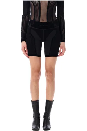 MISBHV Femme, Shorts, Noir, Taille: 36/38 FR Shorts de sport en mesh avec détail en velours