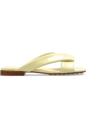 Bottega Veneta Femme, Chaussures, Jaune, Taille: 38 1/2 EU Tongs en cuir