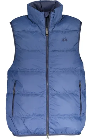 La Martina Homme, Vestes, Bleu, Taille: M Gilet Bleu Homme Brodé Fermeture Éclair