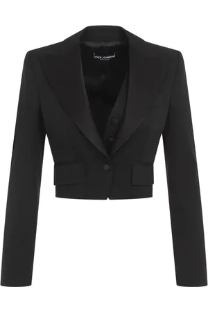 Dolce & Gabbana Femme, Vestes, Noir, Taille: 36 FR Veste Noire Élégante Mode Femme