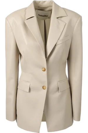 Nanushka Femme, Vestes, , Taille: 40 FR Blazer Jaune Slim Fit avec Revers Pointus
