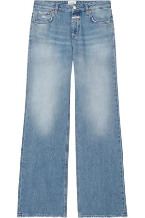 Closed Femme, Jeans, Bleu, Taille: W28 Stone Washed Regular Fit Straight Leg Jeans