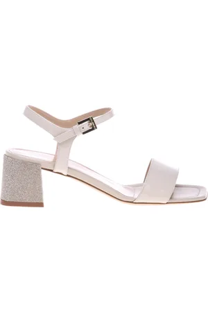 BALDININI Femme, Chaussures, , Taille: 38 1/2 EU Vanilla patent leather sandal with light gold glitter