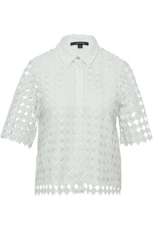 Comma, Femme, Blouses et Chemises, Blanc, Taille: 36 FR Veste chemisier en dentelle