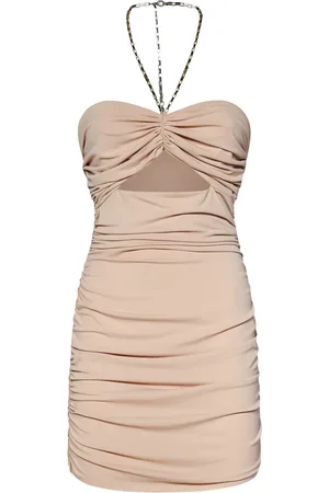 AMEN Femme, Robes, Rose, Taille: 40 FR Robe Mini Rose en Jersey avec Chaîne en Or