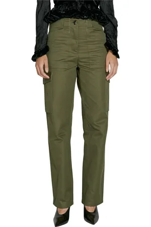 Paco rabanne Femme, Pantalons, Vert, Taille: 36 FR Pantalon Cargo en Sergé à Poches Multiples