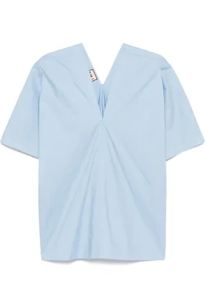 Plan C Femme, Blouses et Chemises, Bleu, Taille: 36 FR Chemisier Col en V Bleu Ciel